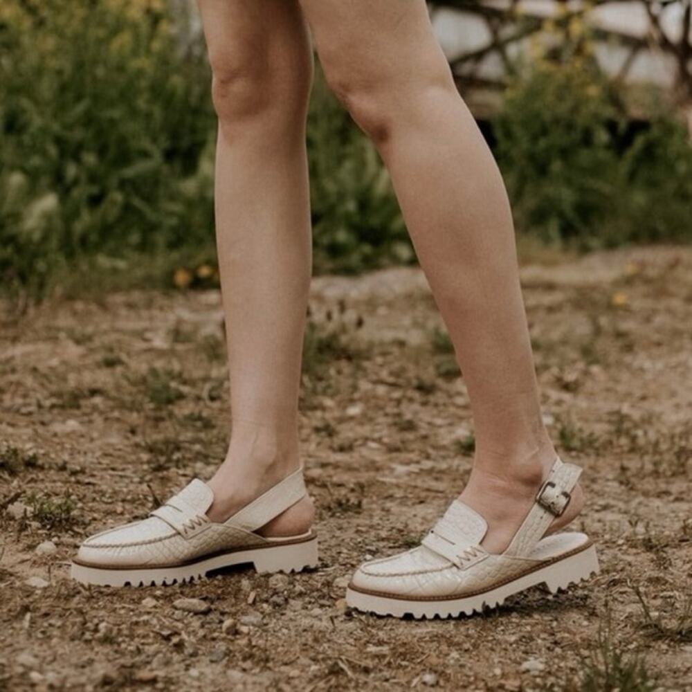 Freda Salvador Textured Cream Slingback Mules